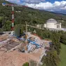 Il cantiere vicino al tempio del Canova