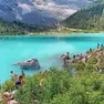 Il lago Sorapis anche la scorsa estate meta di migliaia di turisti. Le Dolomiti bellunesi hanno fatto registrare un notevole incremento di visitatori