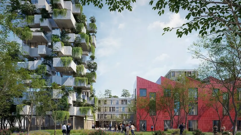 Un rendering del progetto di Boeri per Abano
