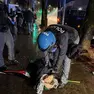 Un momento degli scontri a Udine