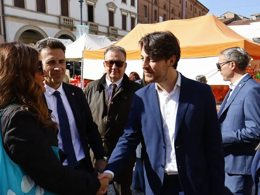 Alberto Stefani in campagna elettorale