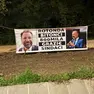 Lo striscione apparso a Santa Croce Bigolina