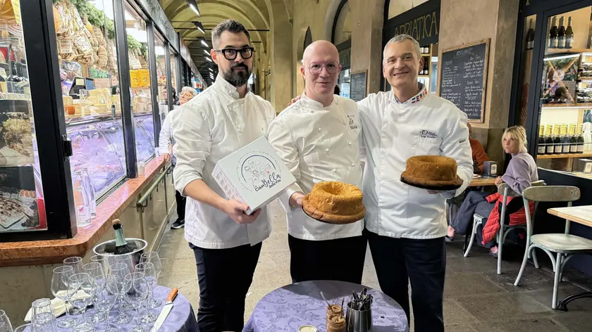 I pasticcieri Massimiliano Alajmo, Lucca Cantarin e Luigi Biasetto