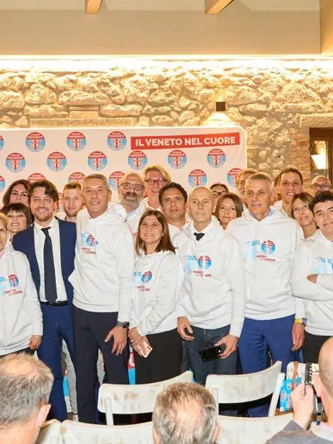 I candidati dell'Udc alle regionali in Veneto con il candidato Alberto Stefani