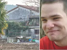 L’area del giardino dove è stato ritrovato il corpo di Mezzalira. Foto Tibaldi. A destra Andrea Piscanec, terzo iscritto nel registro degli indagati