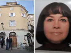 A sinistra l'ingresso dello stabile in cui si è consumata la tragedia, a destra Olena Stasiuk