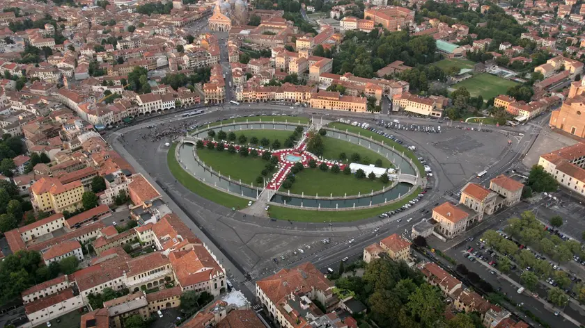 Prato dalla Valle a Padova visto dall'alto