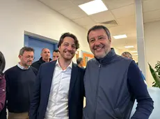 Alberto Stefani con Matteo Salvini a Bagnoli di Sopra