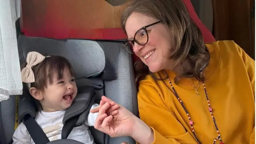 La piccola Aurora con la mamma Ilaria Boggian