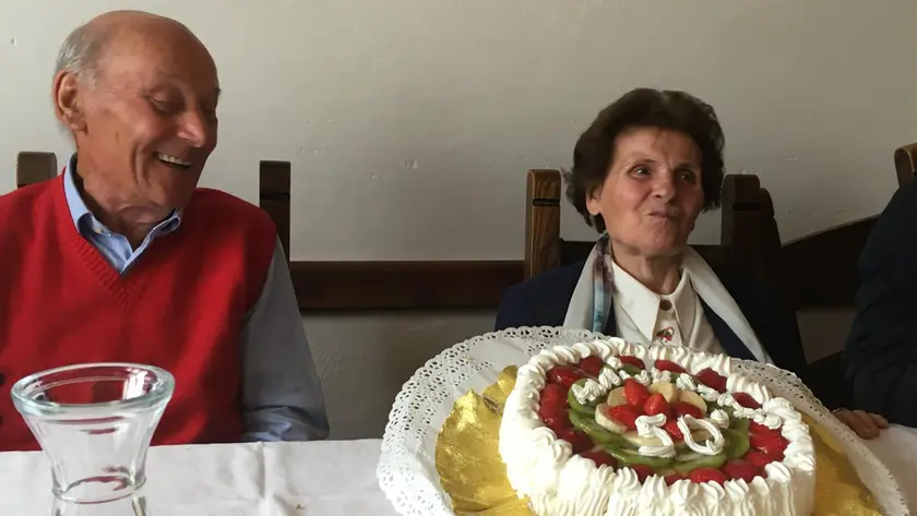 Lino Scanferla e Cecilia Baù in un'occasione di festa