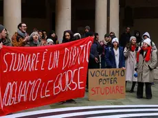La protesta di un gruppo di studenti