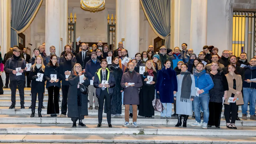 La protesta dei lavoratori della Fenice