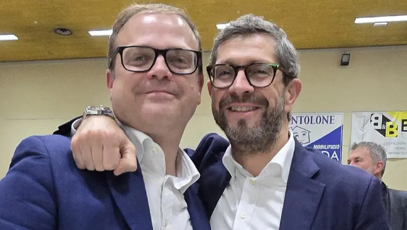 Il sindaco uscente Filippo Giacinti con Federico Rampazzo