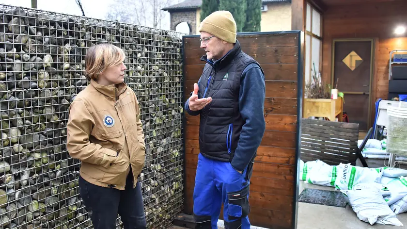 La chef Klugmann con il sindaco Comis Foto Diego Petrussi