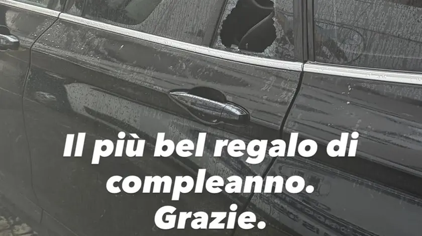 L'auto di Galderisi vandalizzata a Padova