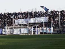 Lo striscione degli ultras del Treviso