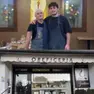 In altro, da sinistra in senso orario, i proprietari del panificio Pasinato, Nicola e Enrico De Marchi della trattoria Ai Vivai, Daniele Donolato dell'edicola Fasolato e l'esterno della gioielleria Ciscato