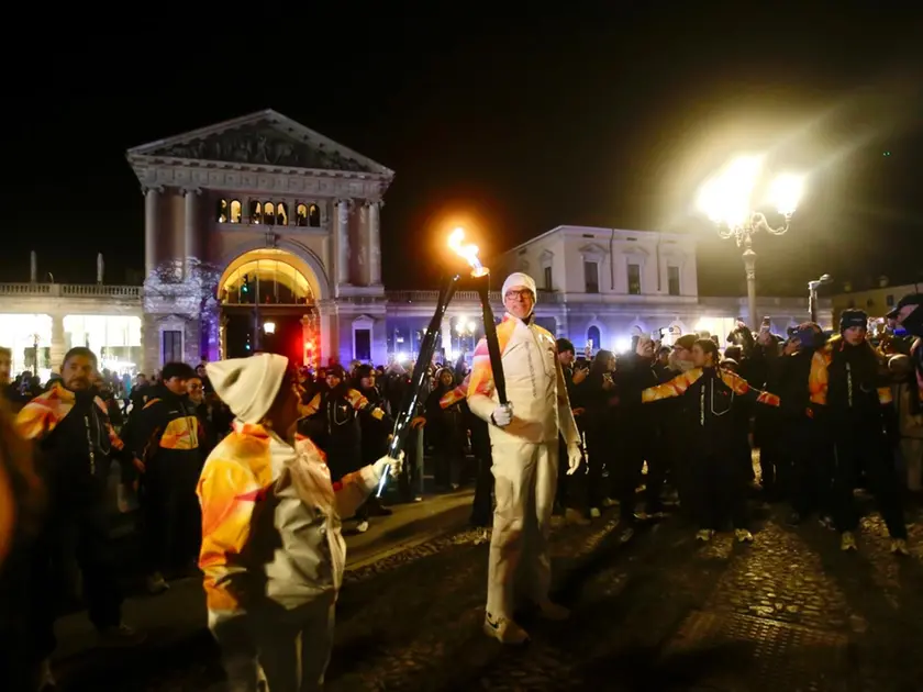 La fiaccola olimpica a Padova
