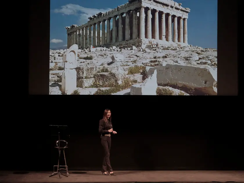 Laura Pepe durante il suo intervento (foto Bianchi)