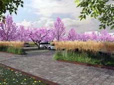 Un rendering del parcheggio della Prandina a Padova