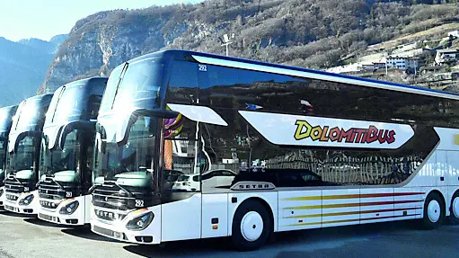 I nuovi pullman di Dolomitibus per il trasporto olimpico