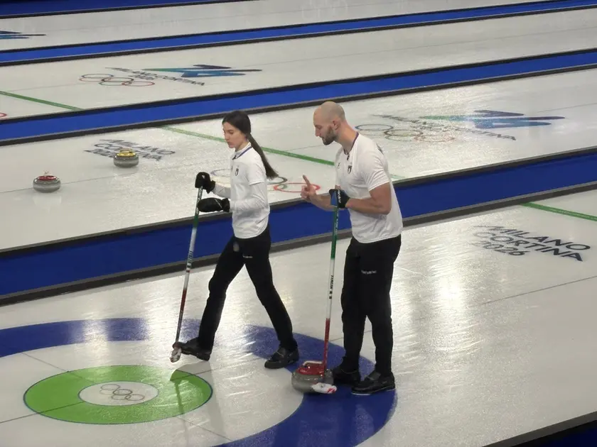 Stefania Constantini e Amos Mosaner in gara alle Olimpiadi di Cortina