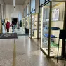 Le vetrinette commerciali posizionate davanti alla sala ottagona