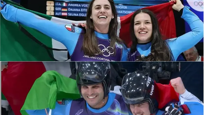Doppio oro per l'Italia nello slittino