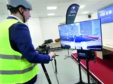 Il consigliere provinciale Baraldo alla guida del simulatore professionale