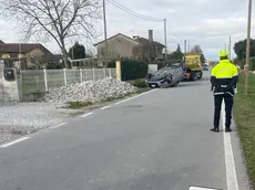 L'auto ribaltata a Borgoricco