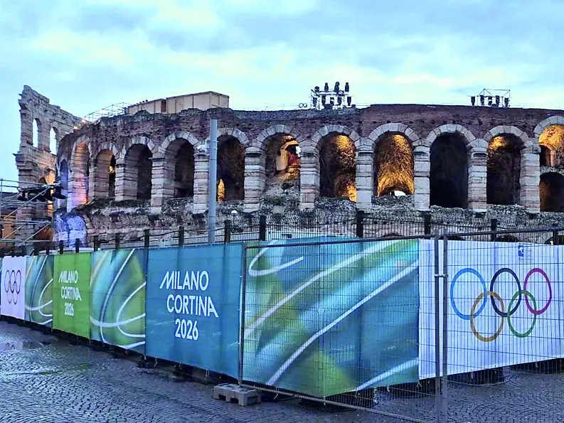 L'Arena di Verona si prepara ad accogliere la cerimonia di chiusura delle Olimpiadi invernali