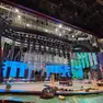 Il palco di Sanremo in fase di allestimento