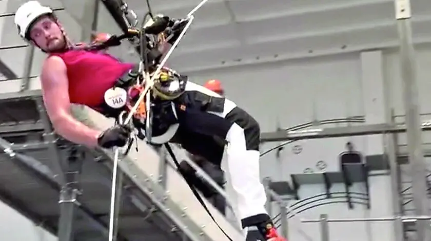 Tommaso Enzo Andreuzza durante una seduta di addestramento