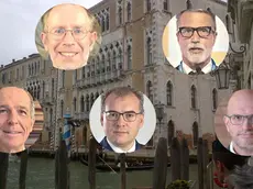 Nei tondi, da sinistra: Carlo Barbante, Filippo Maria Pontani, Marco Sgarbi, Carlo Bagnoli, Giacomo Pasini