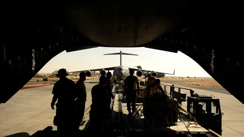 Militari nella base di Ali Al Salem