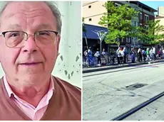 A sinistra, Livio Carraro, il pensionato derubato dai borseggiatori. A destra, la fermata del tram della stazione