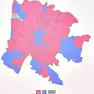 La mappa dei risultati a Padova: in rosso le sezioni in cui ha vinto il no, in blu quelle in cui ha vinto il sì