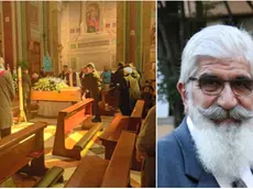 L'ex sindaco di Teolo Federico Dianin e un momento della cerimonia funebre