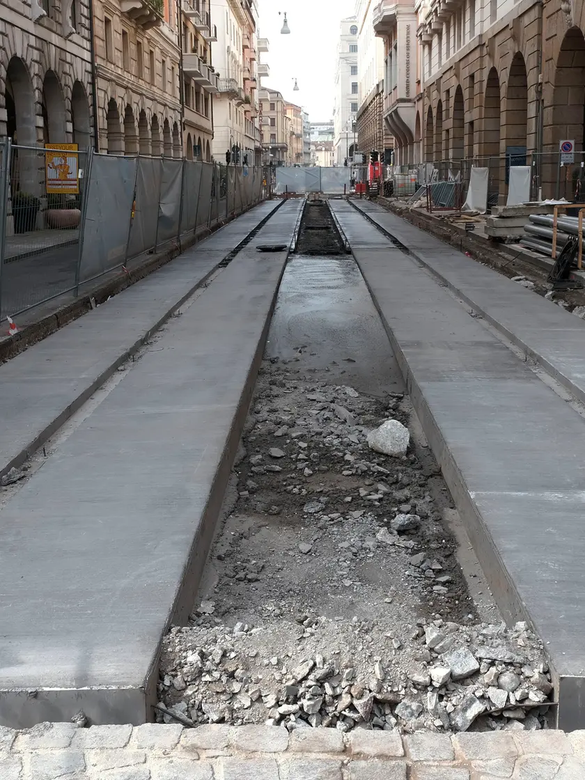 Cantieri del tram in centro a Padova