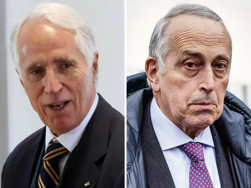 L'ex presidente del Coni Giovanni Malago' e il presidente della Lega Nazionale Dilettanti Giancarlo Abete