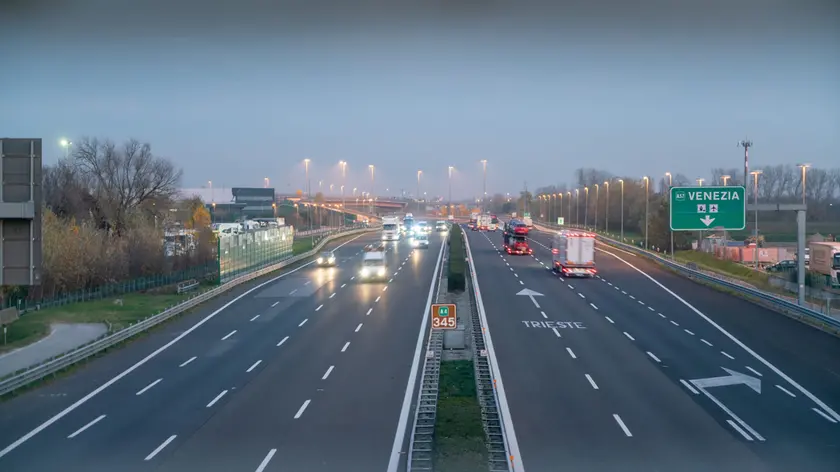 Il bivio tra A4 e A57 a Dolo