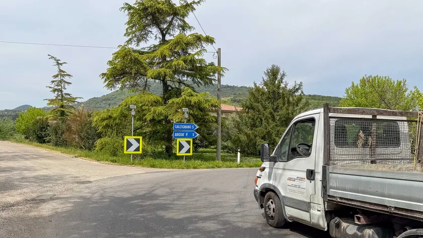 La curva in via Solana a Monselice, che verrà allargata