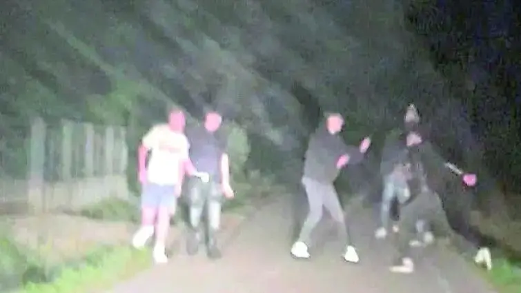 Un frame del video della rissa in cui è morto Lorenzo Cristea