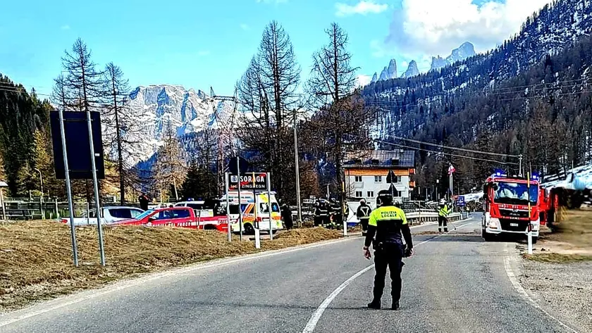 Il luogo dell'incidente mortale a Soraga