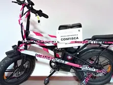 La bicicletta elettrica confiscata a un ventenne a Cittadella