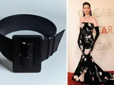 La cintura e, a destra, Anne Hathaway alla notte degli Oscar