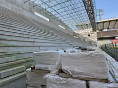 I lavori alla curva sud dello stadio Euganeo di Padova