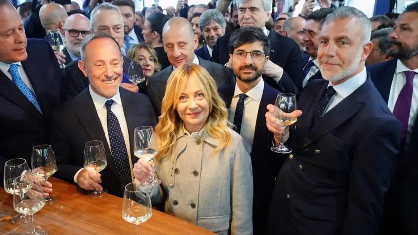 La premier Giorgia Meloni a Vinitaly alla Fiera di Verona