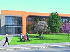 Una simulazione virtuale dell’hub logistico che sorgerà a Granze di Camin, in via Svezia.