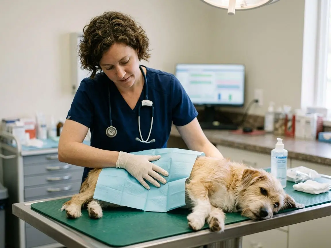 Un cagnolino dal veterinario